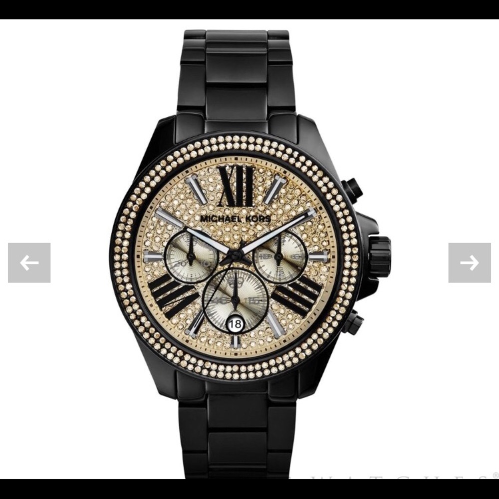 Michael Kors black and gold watch